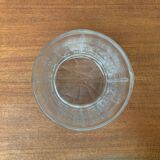 Large vintage glass vase or bowl with South American/Inca ornaments.