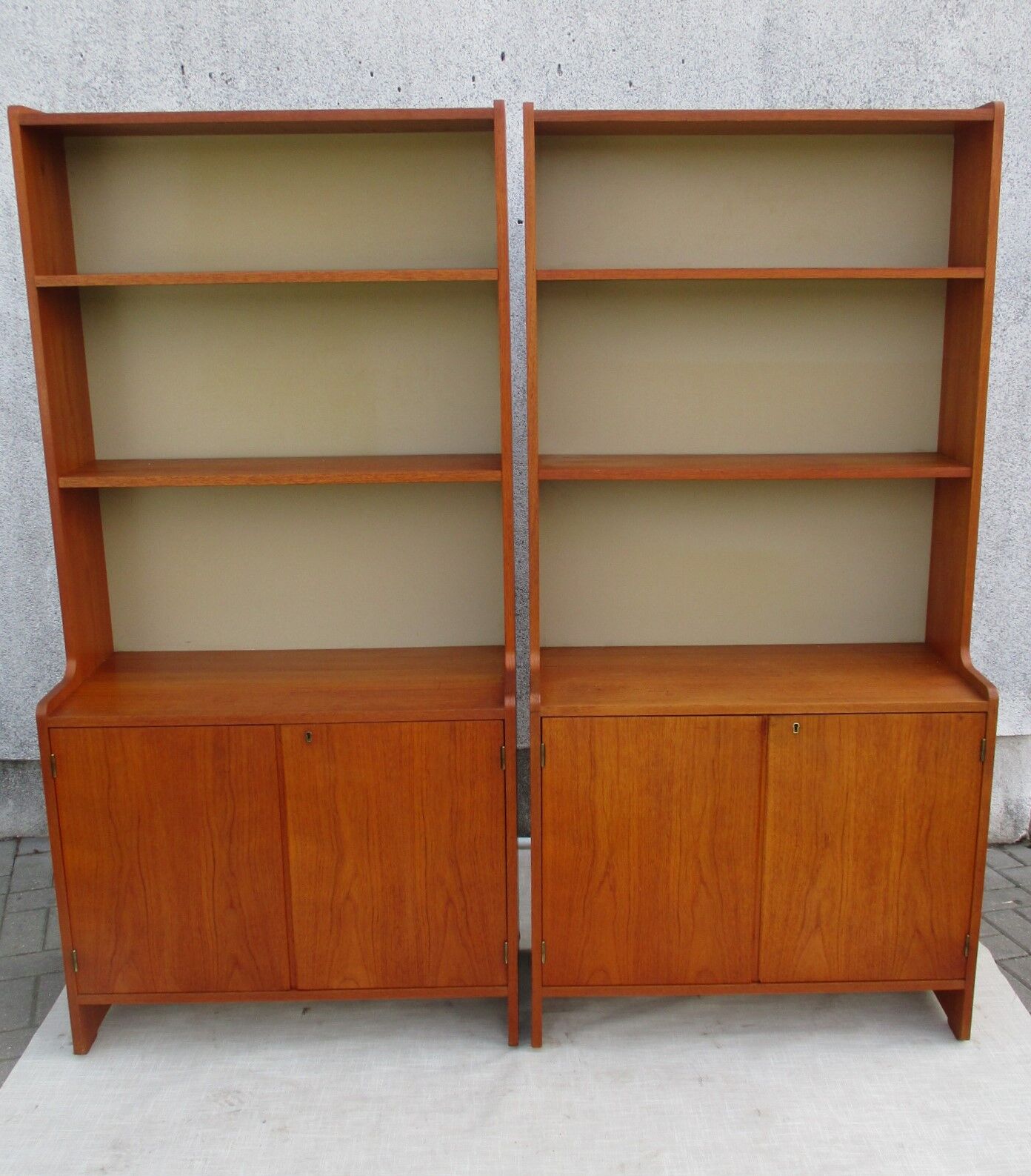 Wooden bookcase, 1960s, set of 2