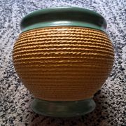 Cache-pot vintage en céramique effet tressé