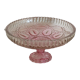 Small pink tinted molded crystal display cup
