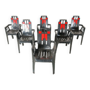 Chaises Boston par Pierre Paulin pour Henry Massonnet, 1988, Set de 6