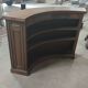 Walnut quarter-circle bar counter dating from the 50s/60s