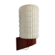 Wall lamp in opaline and vintage teak