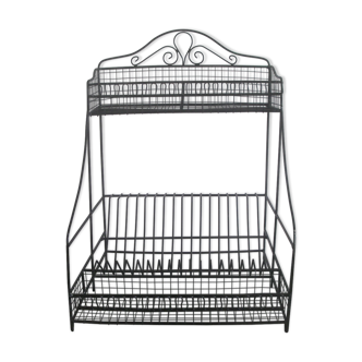 Old vintage wrought iron dish drainer