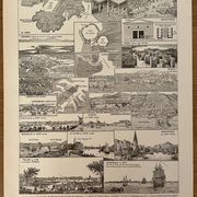 Lot de 2 lithographies sur les ports de 1897
