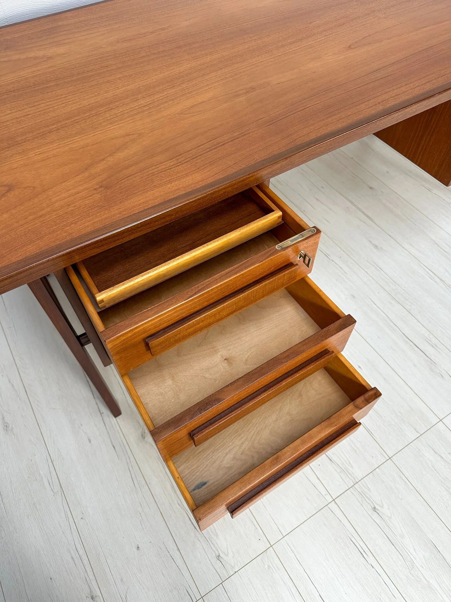 1960s Vintage Freestanding Danish Teak Writing Desk by Peter Løvig Nielsen