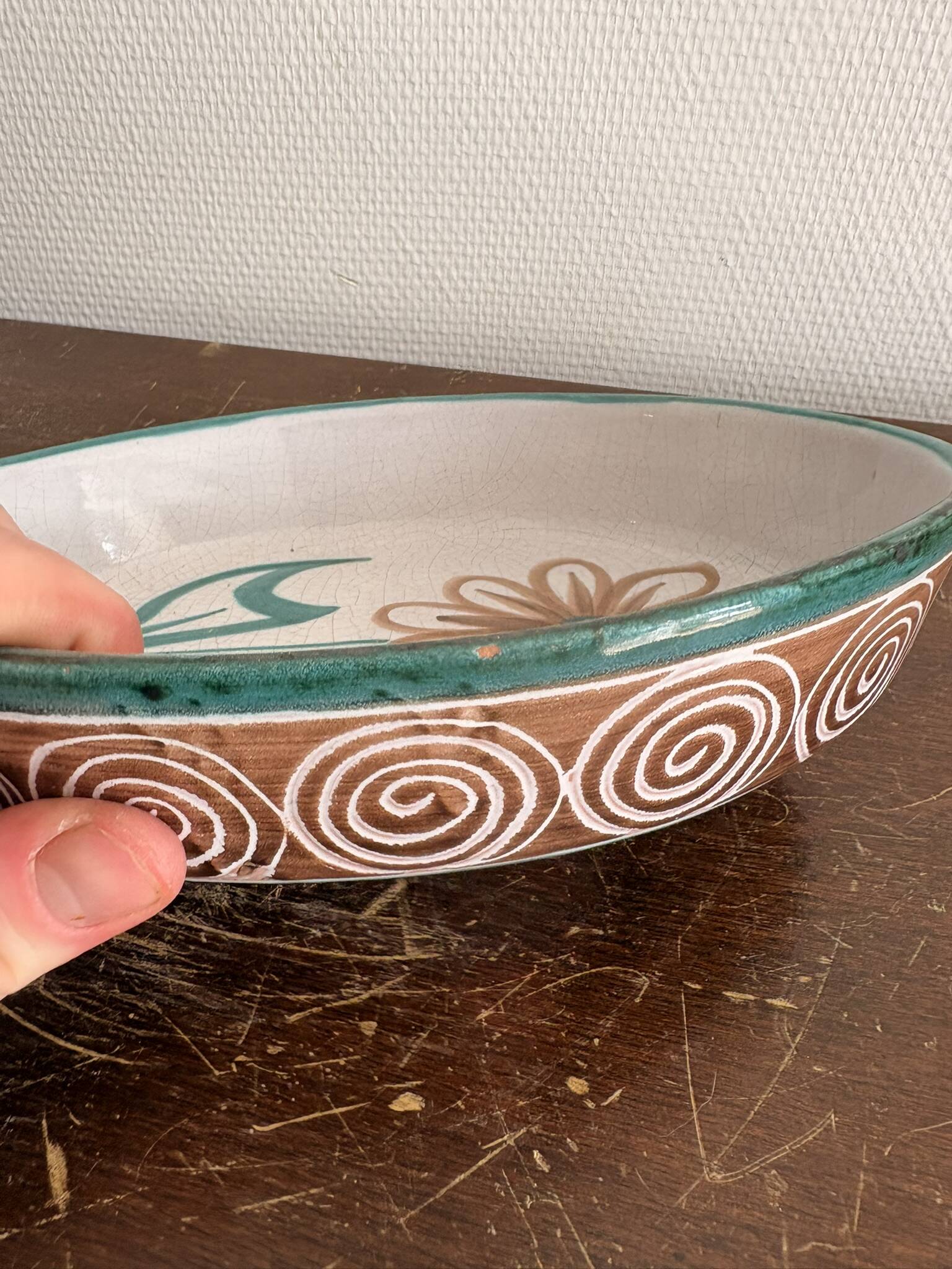 Oval Plate Daisy Ceramic Vallauris Robert Picault Vintage 50s