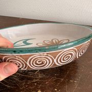 Plat Ovale Marguerite Céramique Vallauris Robert Picault Vintage 50's