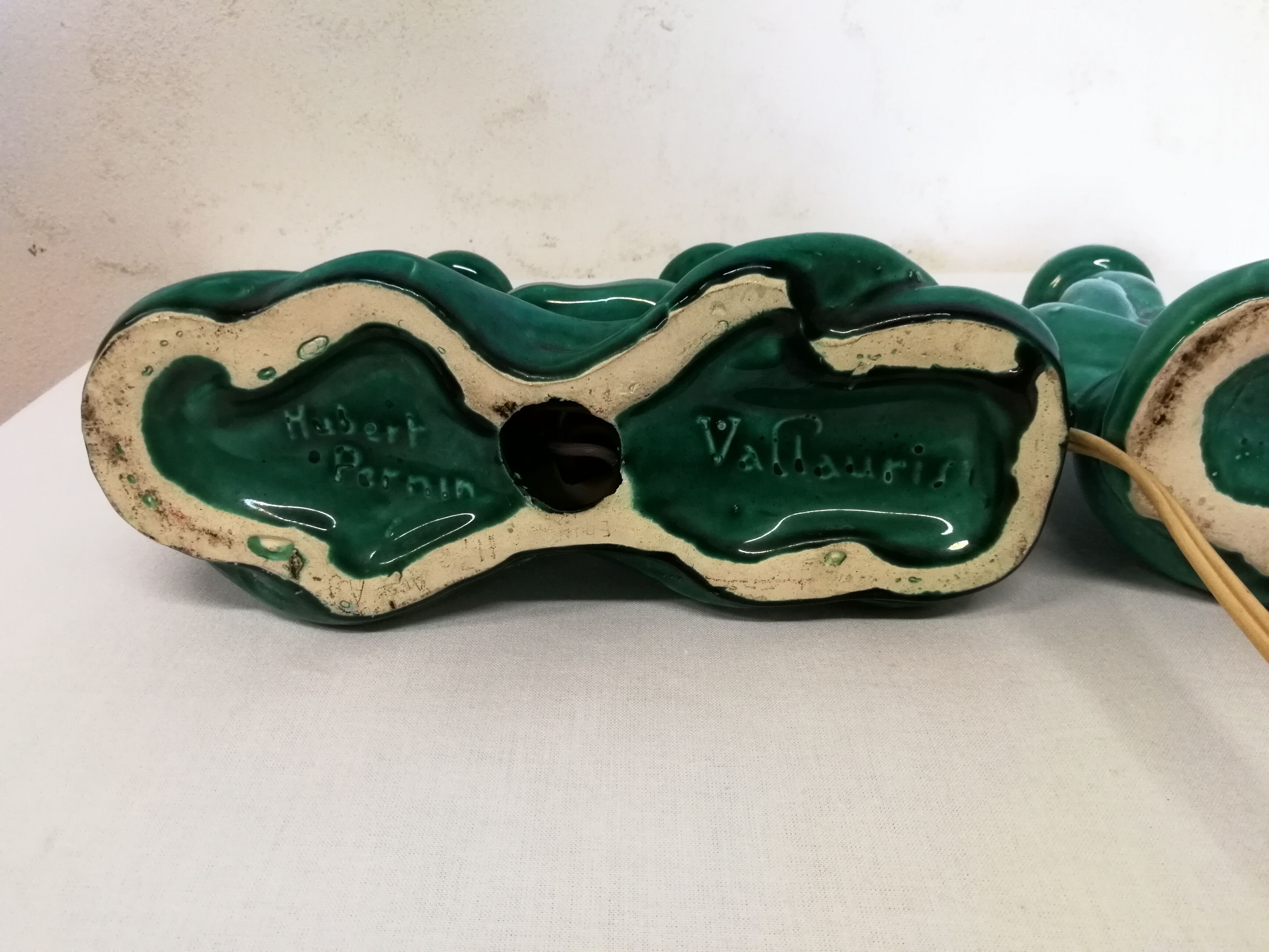 Candle holders, ceramic lamp Vallauris
