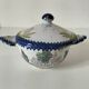 Earthenware bowl with lid from Charolles, village decoration.