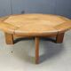 Danish round oak coffee table, 1960s