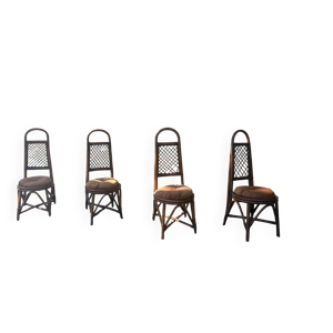4 chaises vintage en - rotin