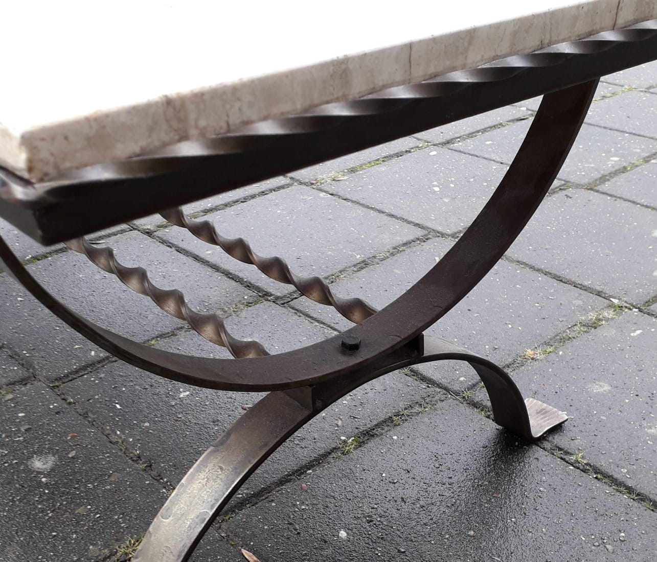 Coffeetable immitation marble 1950's