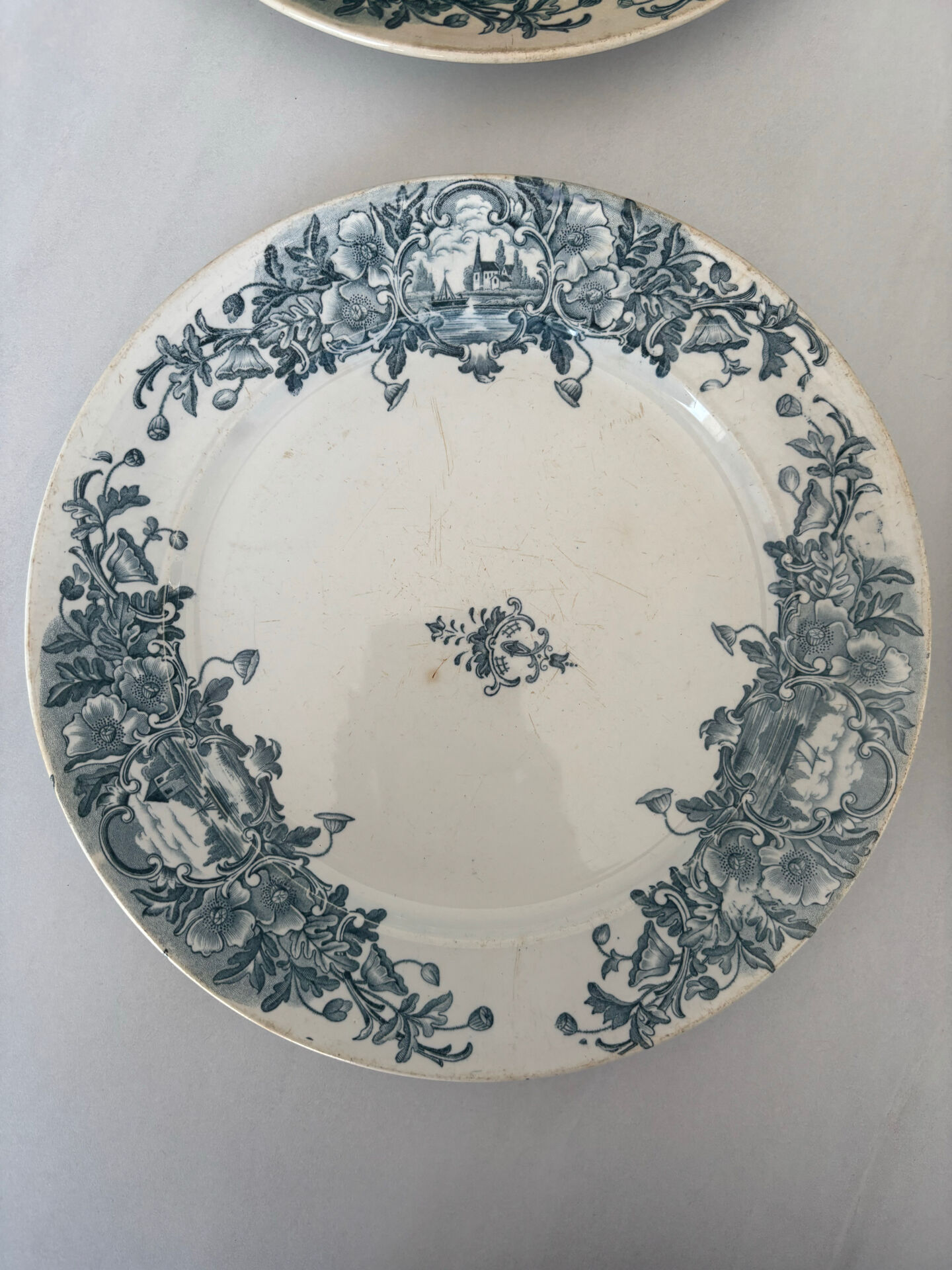 Iron Earth Plate Badonviller Marine • Romantic blue decor • Plate