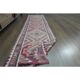 1970s Vintage Turkish Oushak Handmade Wool Cotton Pink Runner Rug 87x333
