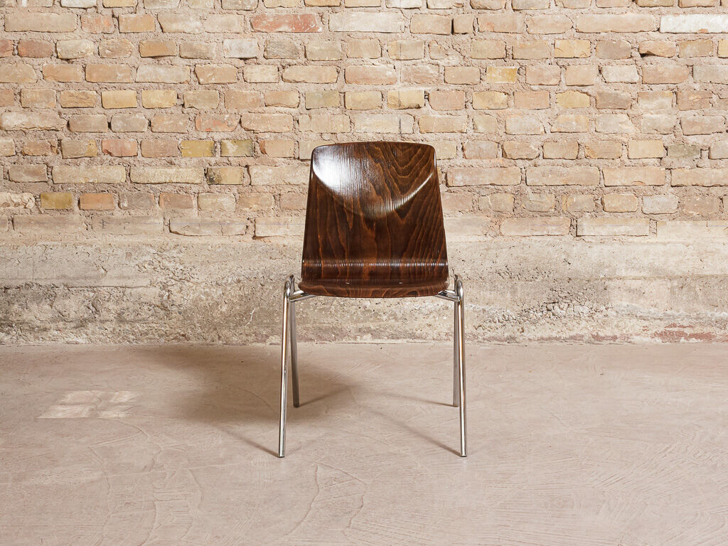 Lot of 6 chairs Thur op Seat in pagwood, 60s