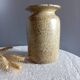 Pyrite sandstone vase with leaf decoration, Vallauris unsigned, 1970