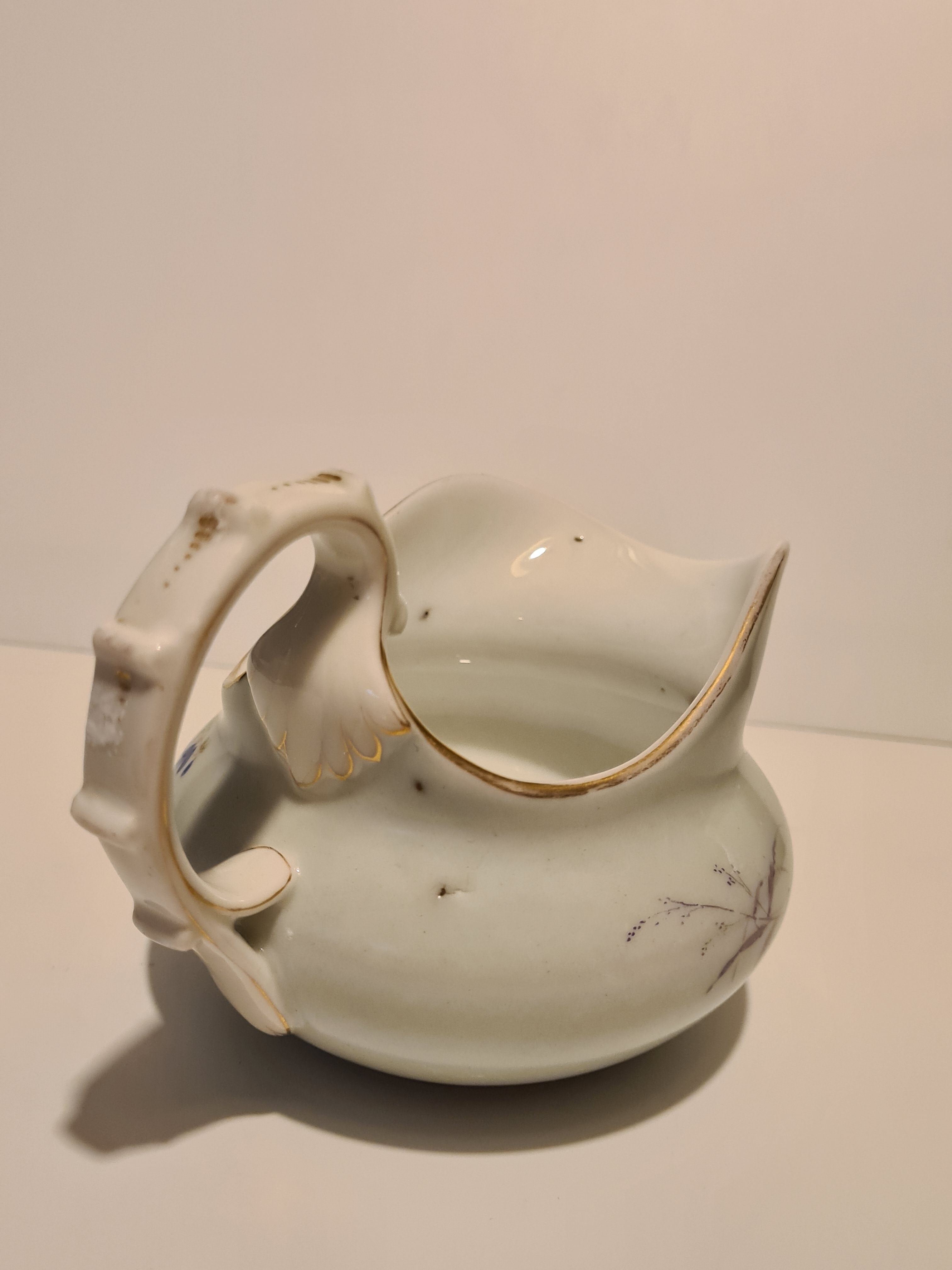 Russian porcelain milk pot floral décor and butterfly