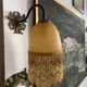 Pair of vintage wall lamps, glass paste and fringes, art deco, XXth