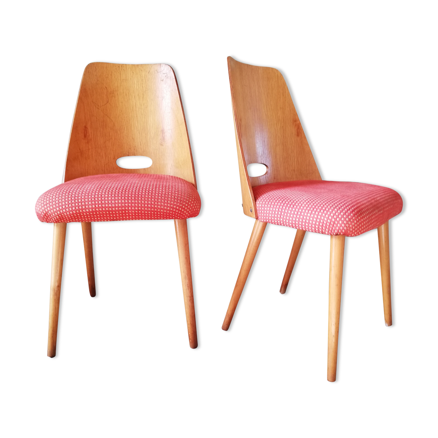 2 Vintage chairs Antonin Suman, Art Deco, Czechoslovakia 1960