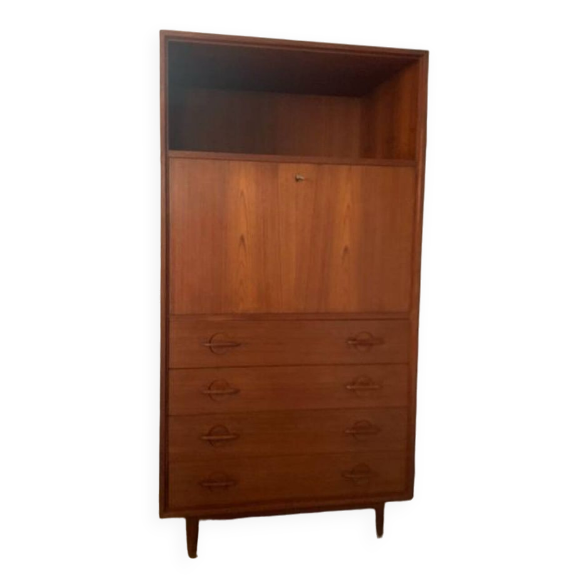 SwissTeak solid teak secretary from the 60s