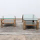 Set of 23-carat gold-plated coffee tables by Belgo Chrome 1960