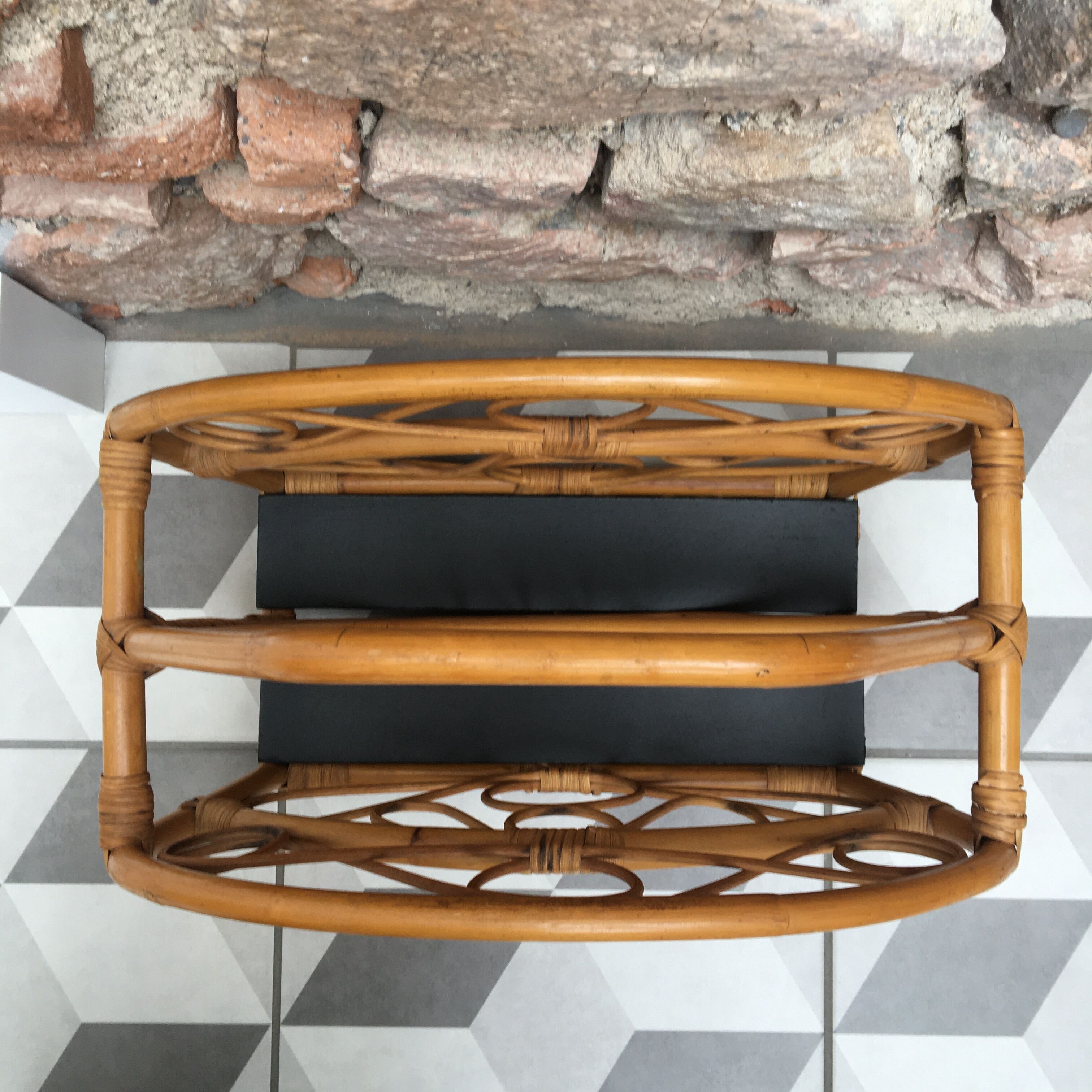 Rattan magazine holder