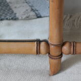 Vintage light bamboo mirror 107 x 79 cm