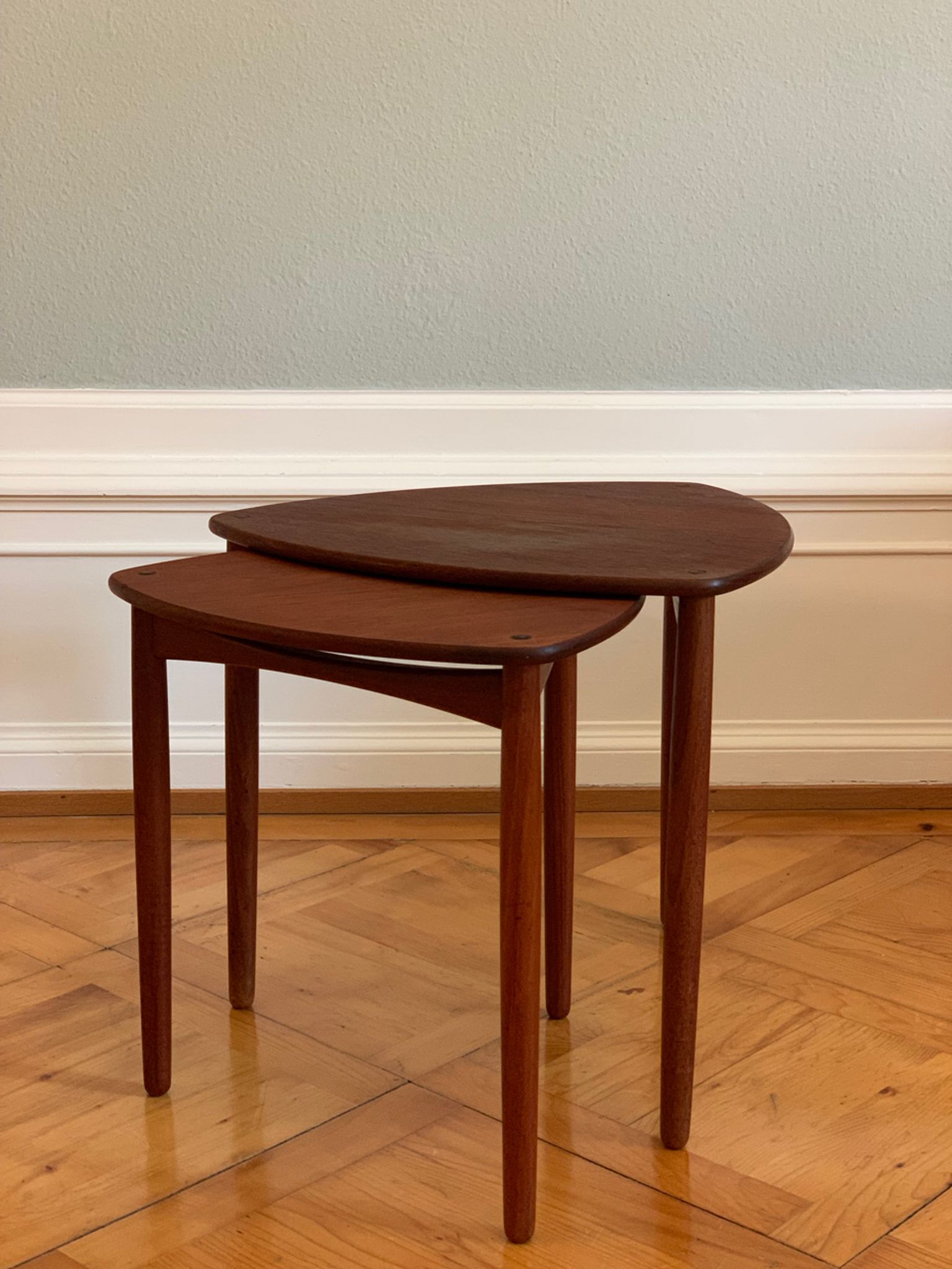Danish Mid-Century Beside Teak Tables by Ejnar Larsen & Aksel Bender Madsen