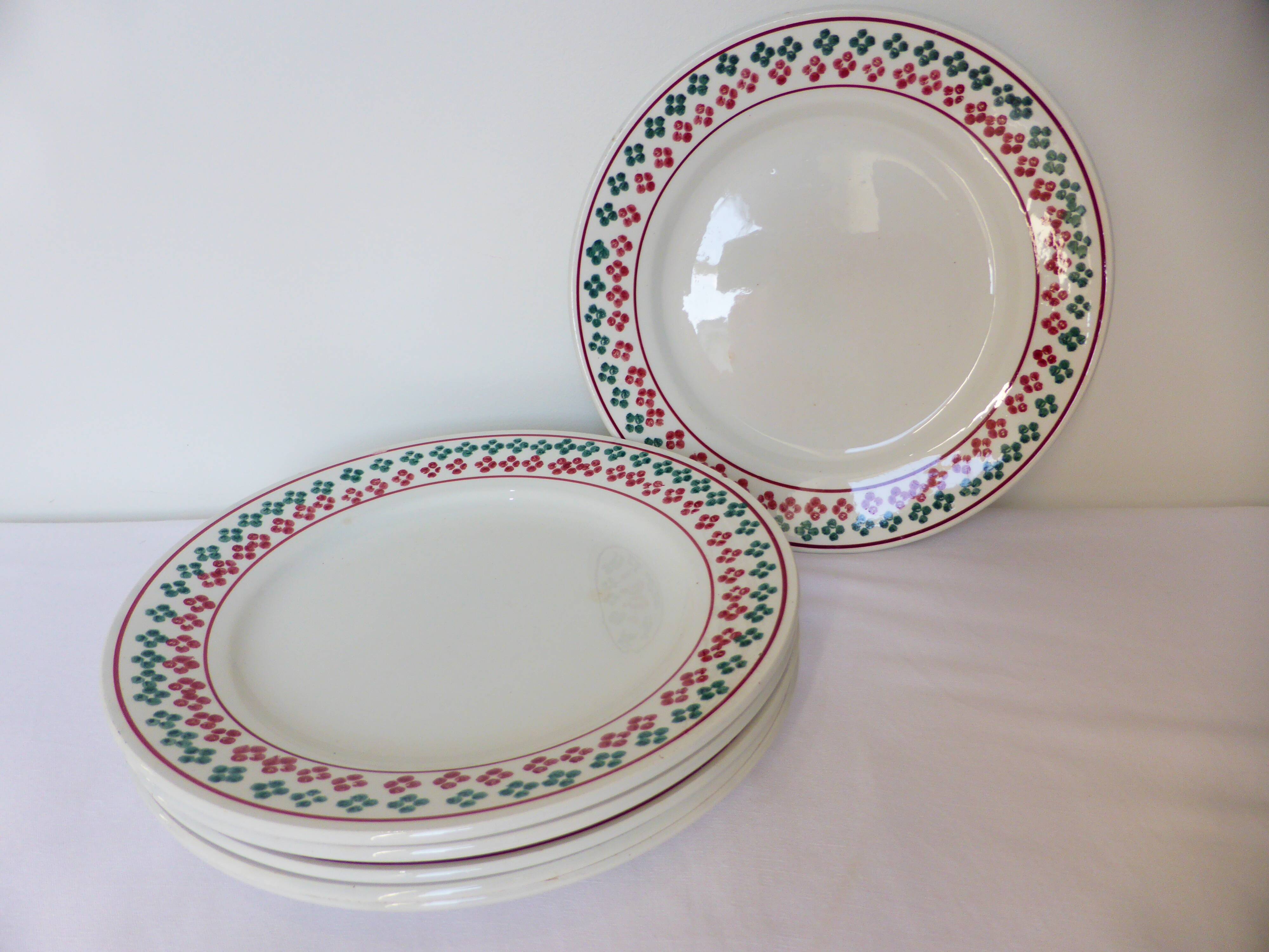 6 vintage flat plates from Céranord St Amand