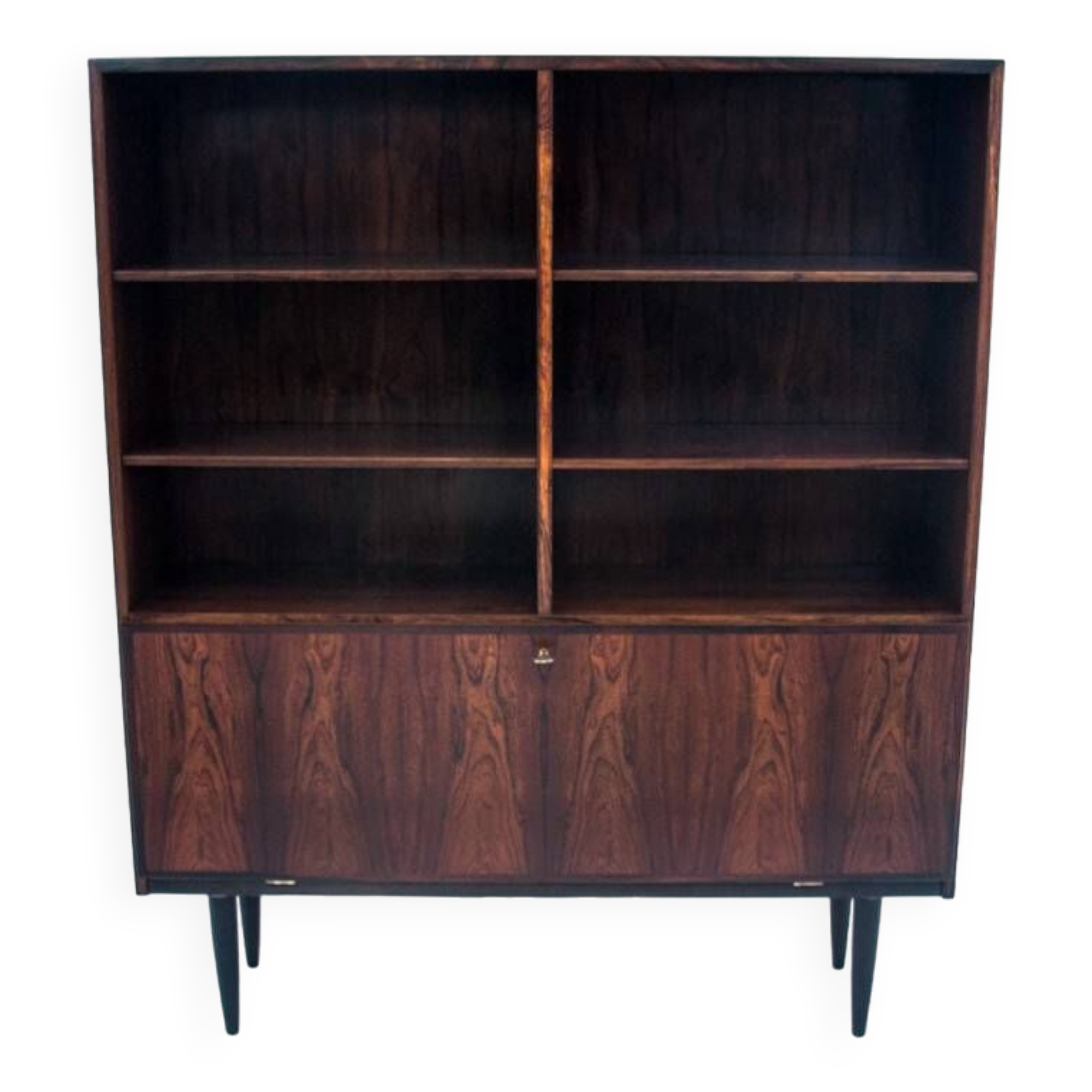 Rosewood shelf designed by Omann Jun, Denmark, 1960s. After renovation.