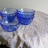 Set of 6 vintage blue bowls by Duralex