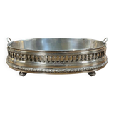 Silver-plated metal table planter from the 1930s