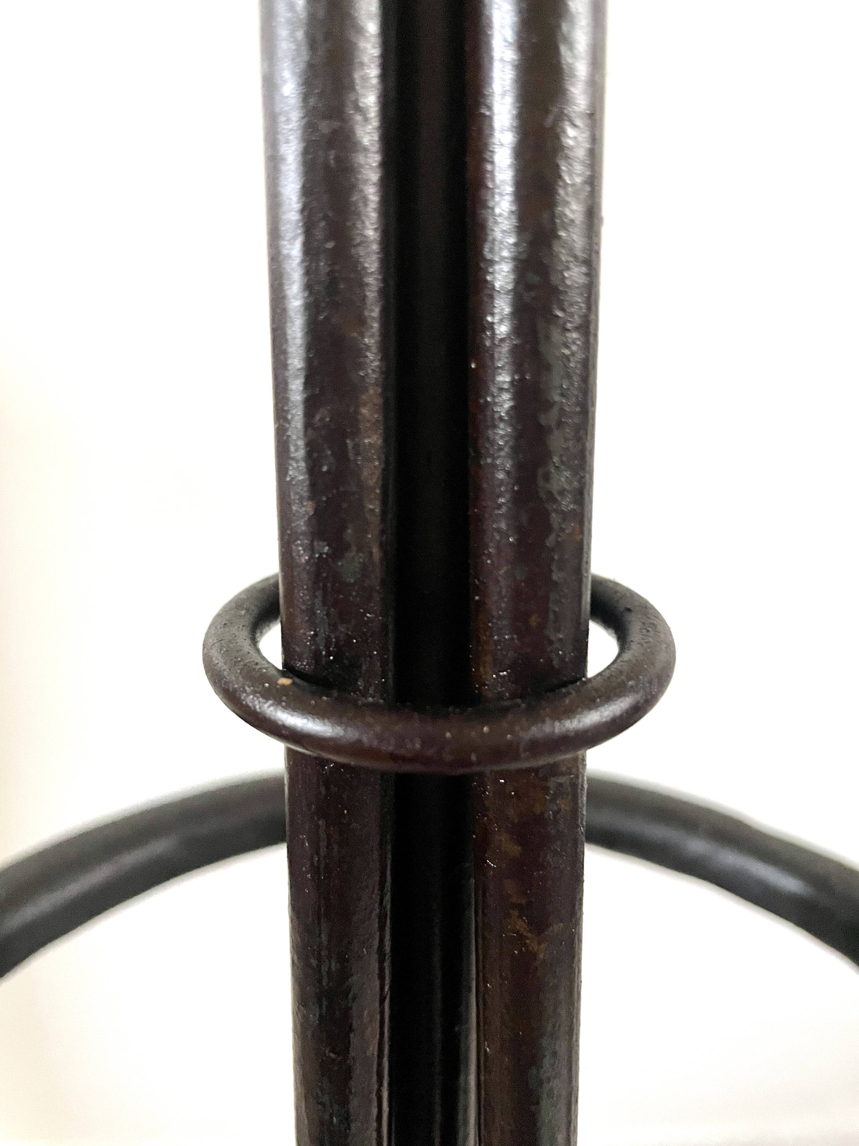 19th century wrought iron floor lamp