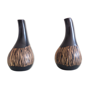 paire de vases soliflores - ceramique