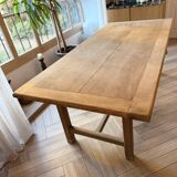 Solid wood farmhouse table with 2 extensions