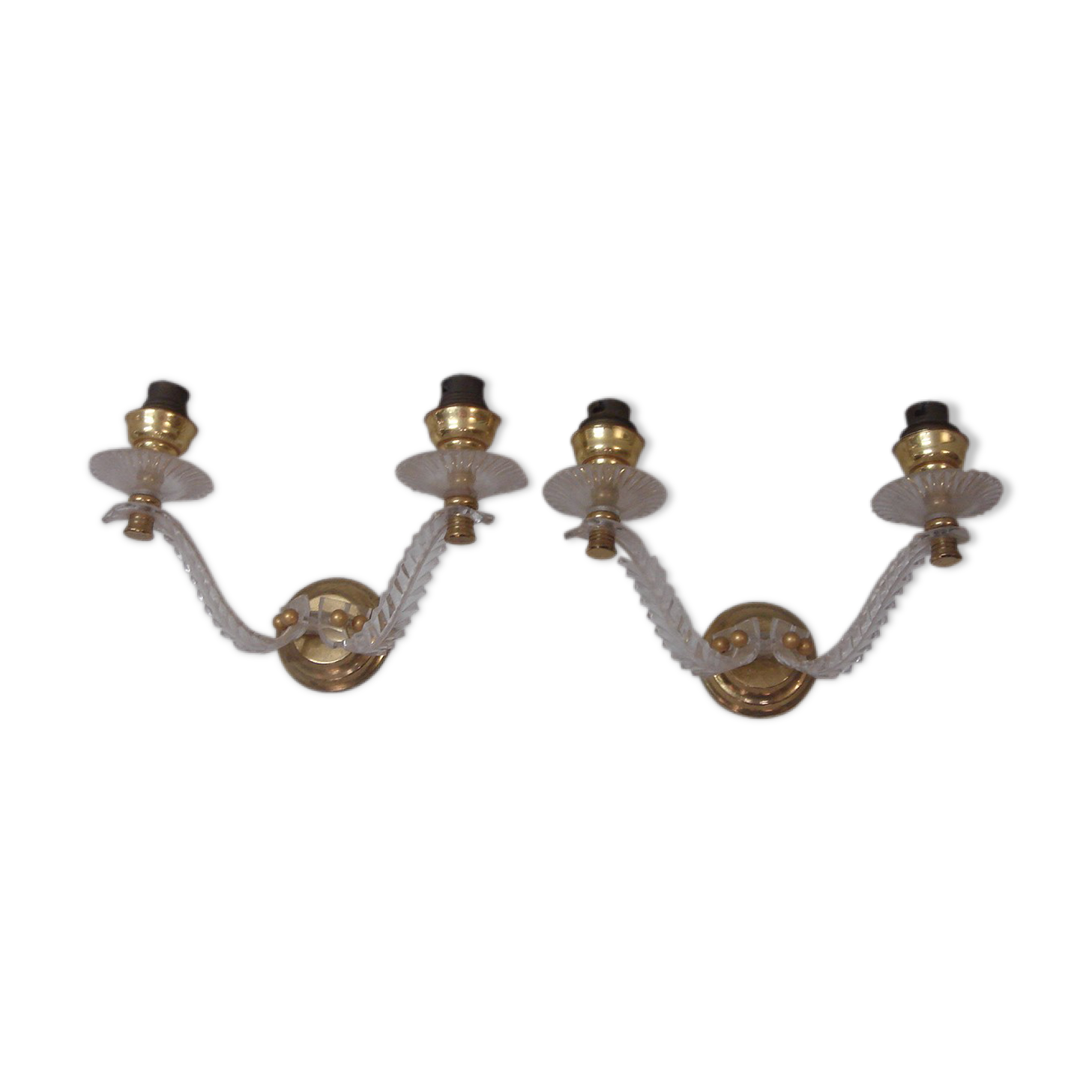 Pair of perspex or acrylate wall lamps 1950/60