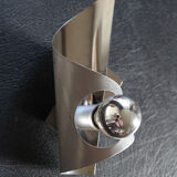Polished and brushed stainless steel sconces 1970