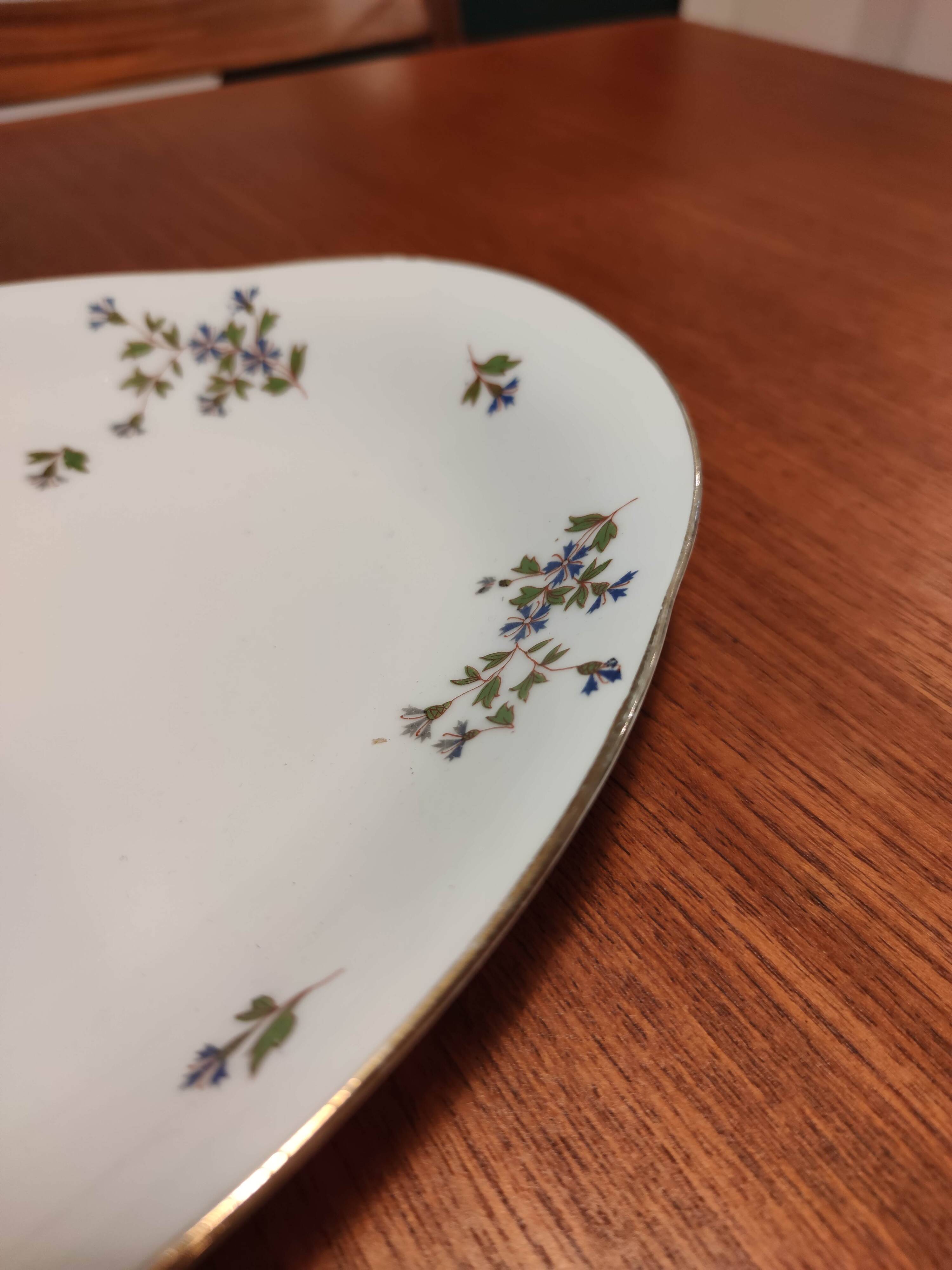 Ancien Sucrier Porcelaine LG Et Cie France – Motif Floral Bleu – Époque Rétro