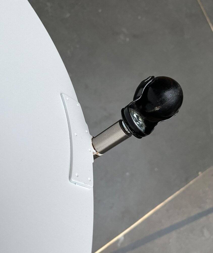 Minimalist Thrill metal coffee table or side table with wheels by Leitmotiv.