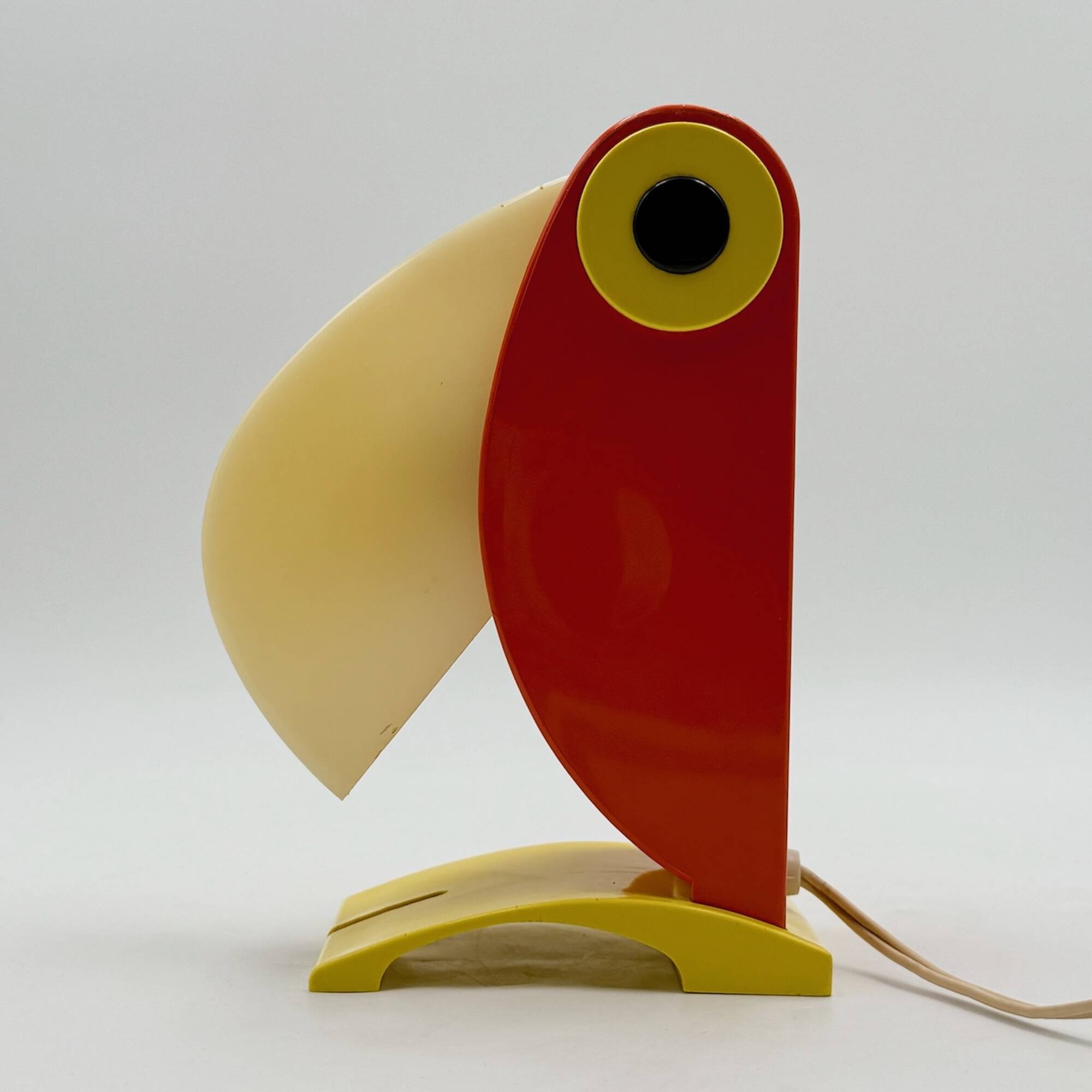 Playful 1970s Italian Toucan Light in Red and Yellow by Enea Ferrari