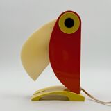Playful 1970s Italian Toucan Light in Red and Yellow by Enea Ferrari