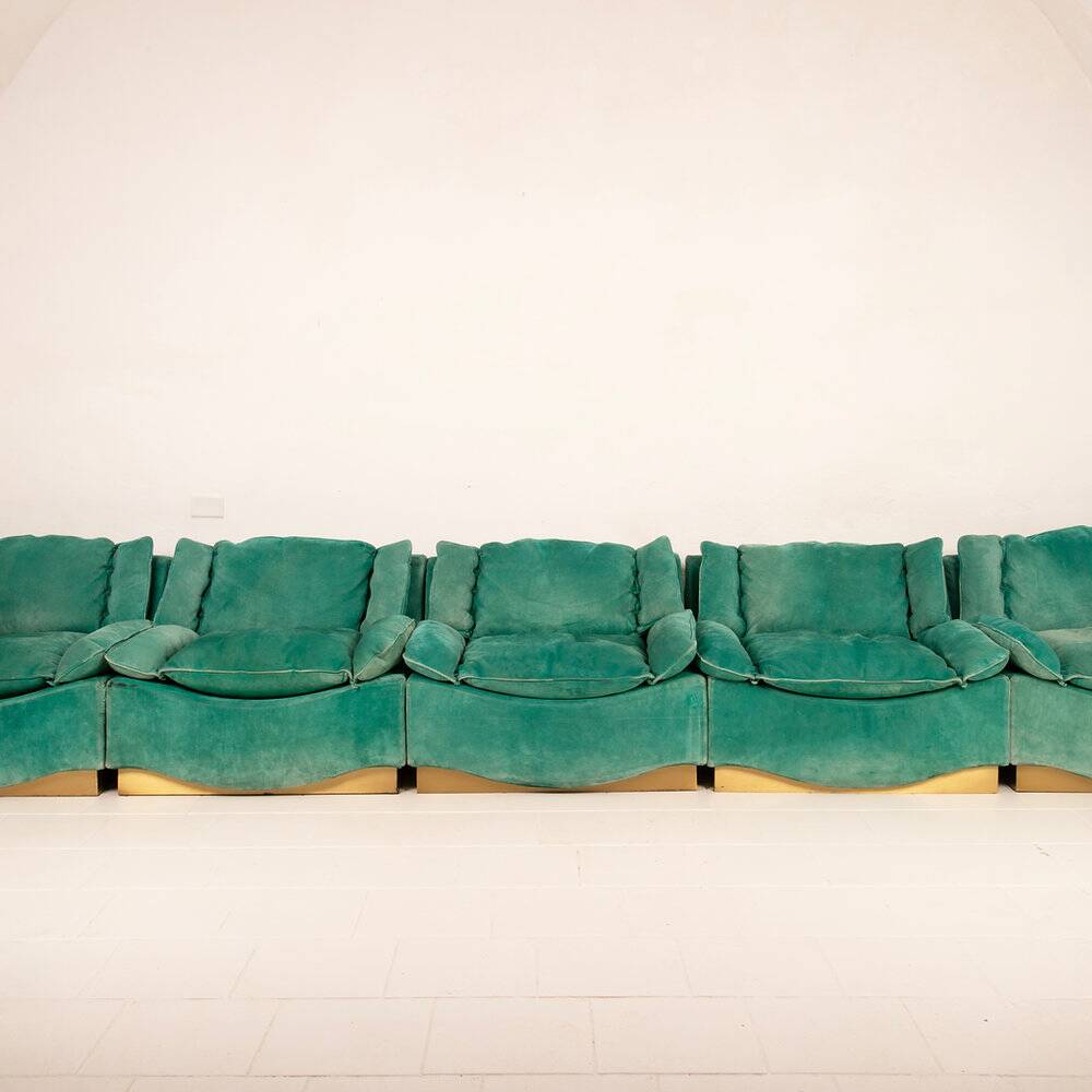 Set of 5 Stropiccio armchairs by Luciano Frigerio for Frigerio di Desio 1975