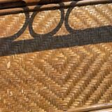 Cabinet with vintage rattan drawers