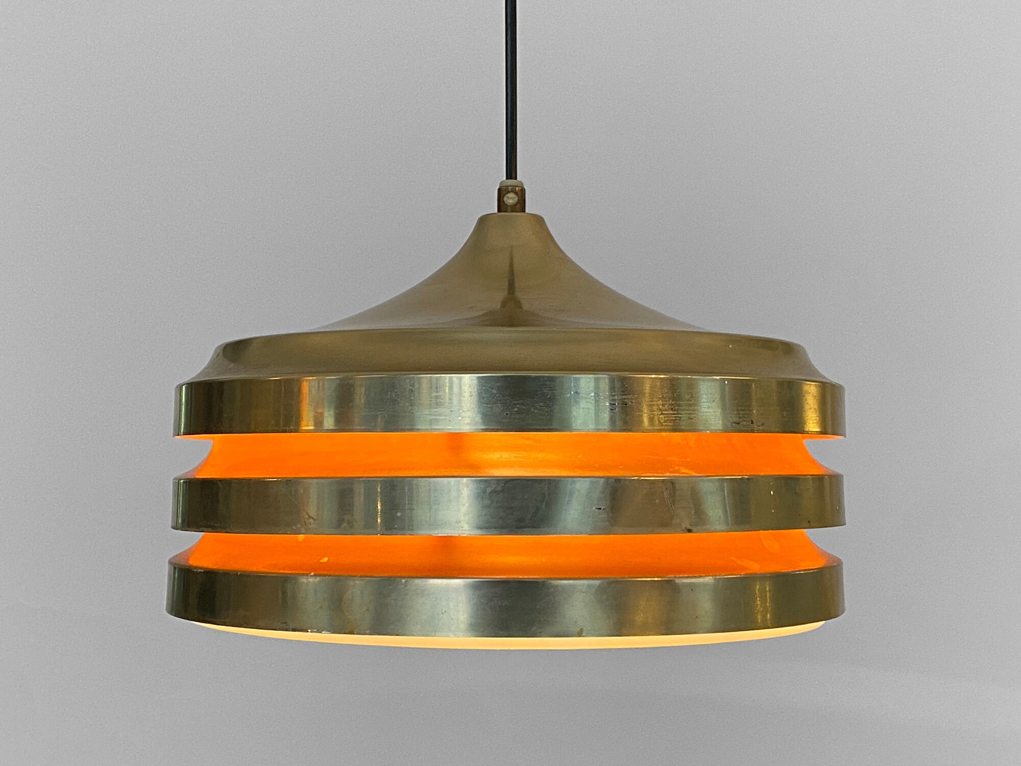 Multi layered pendant light by Carl Thore for Granhaga Metallindustri. Sweden 1970s.