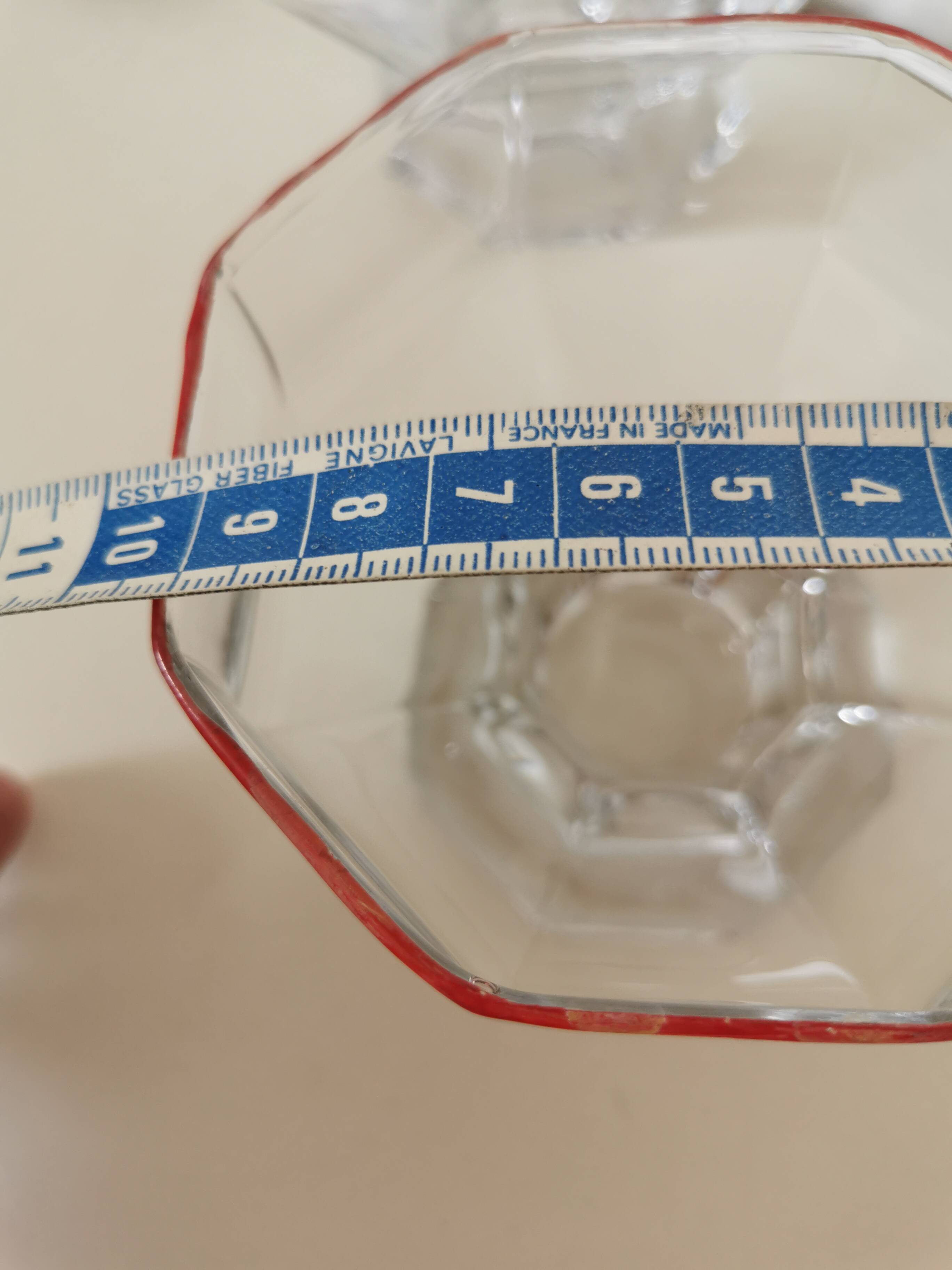 set of 4 ice cream cups, transparent glass dessert, octagon shape