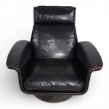 Kaufeld Siesta 62 leather lounge chair by Jacques Brule, 1960