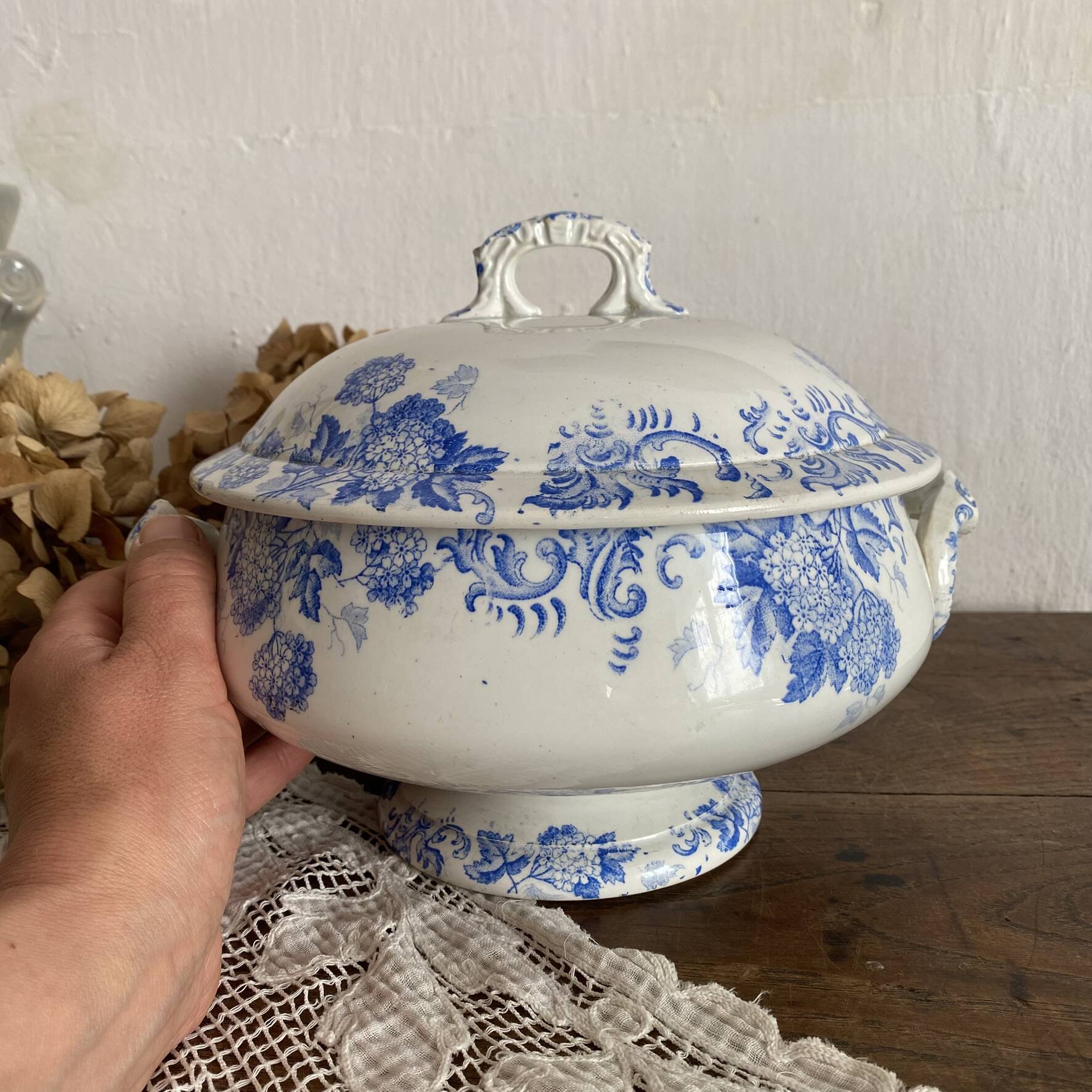 Ironstone soup tureen St Amand model Snowball
