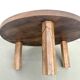 Round coffee table in solid oak, octagonal legs, France, 1950s.