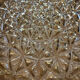 Pair of amber pressed glass ceiling globes Vianne – 1960s